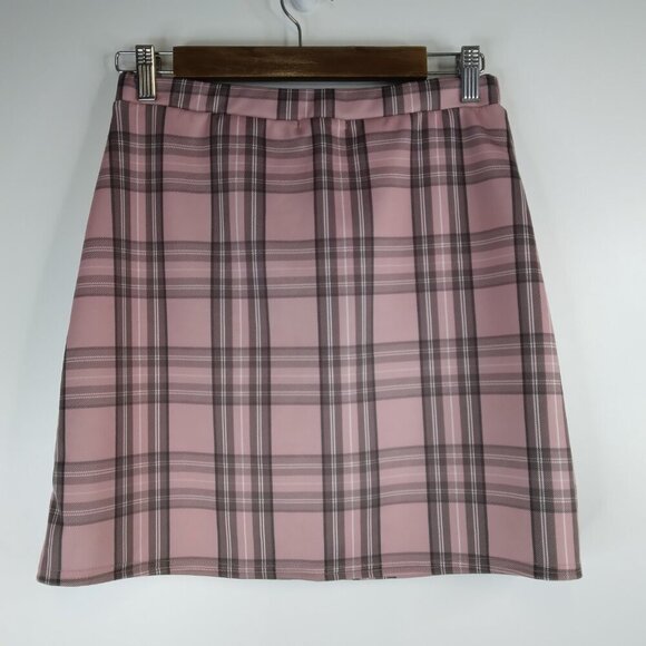 Pretty Little Thing Pink Check Button Skirt Size 8. NWT - Picture 8 of 12